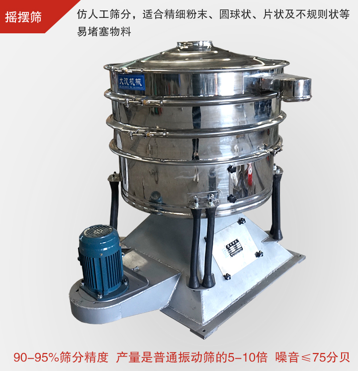 搖擺篩仿照人工篩分，可滿足高精度、高產量篩分要求