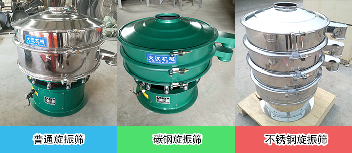醫藥振動篩常見材質展示：碳鋼＋不銹鋼，不銹鋼，碳鋼等材質展示